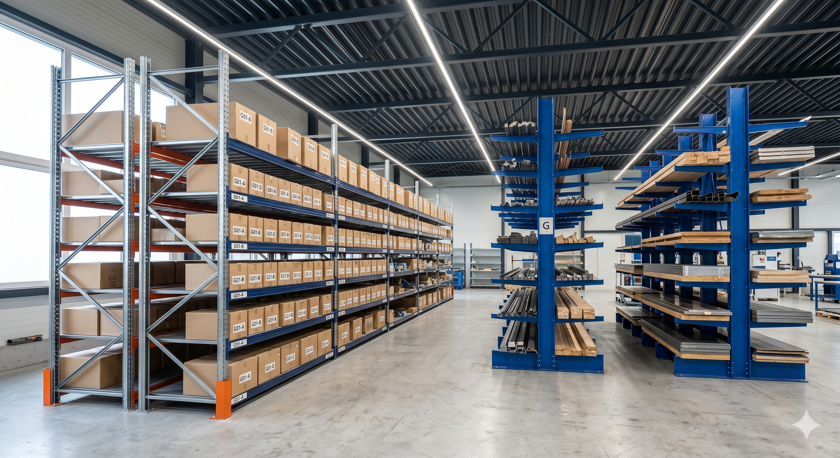 Cantilever racking for long-goods storage