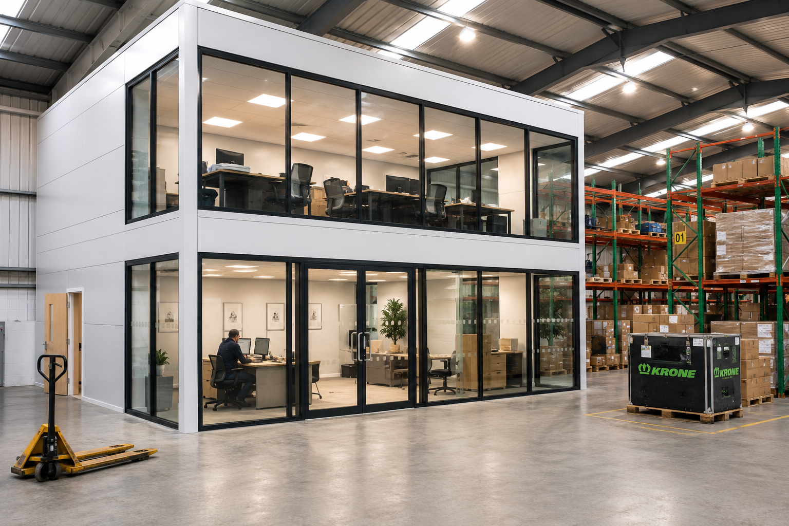 Mezzanine offices and supervisor stations