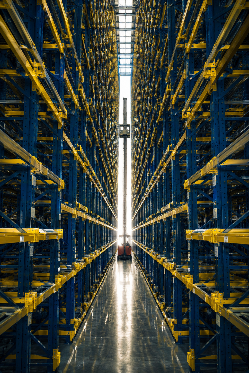Narrow aisle high-density racking install